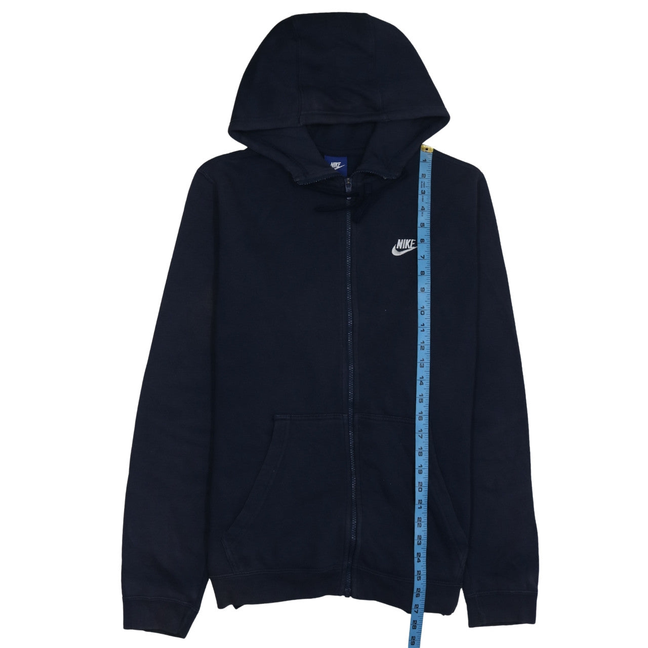 Nike Men's Blue Full Zip Hoodie L Cotton Blend Fleece