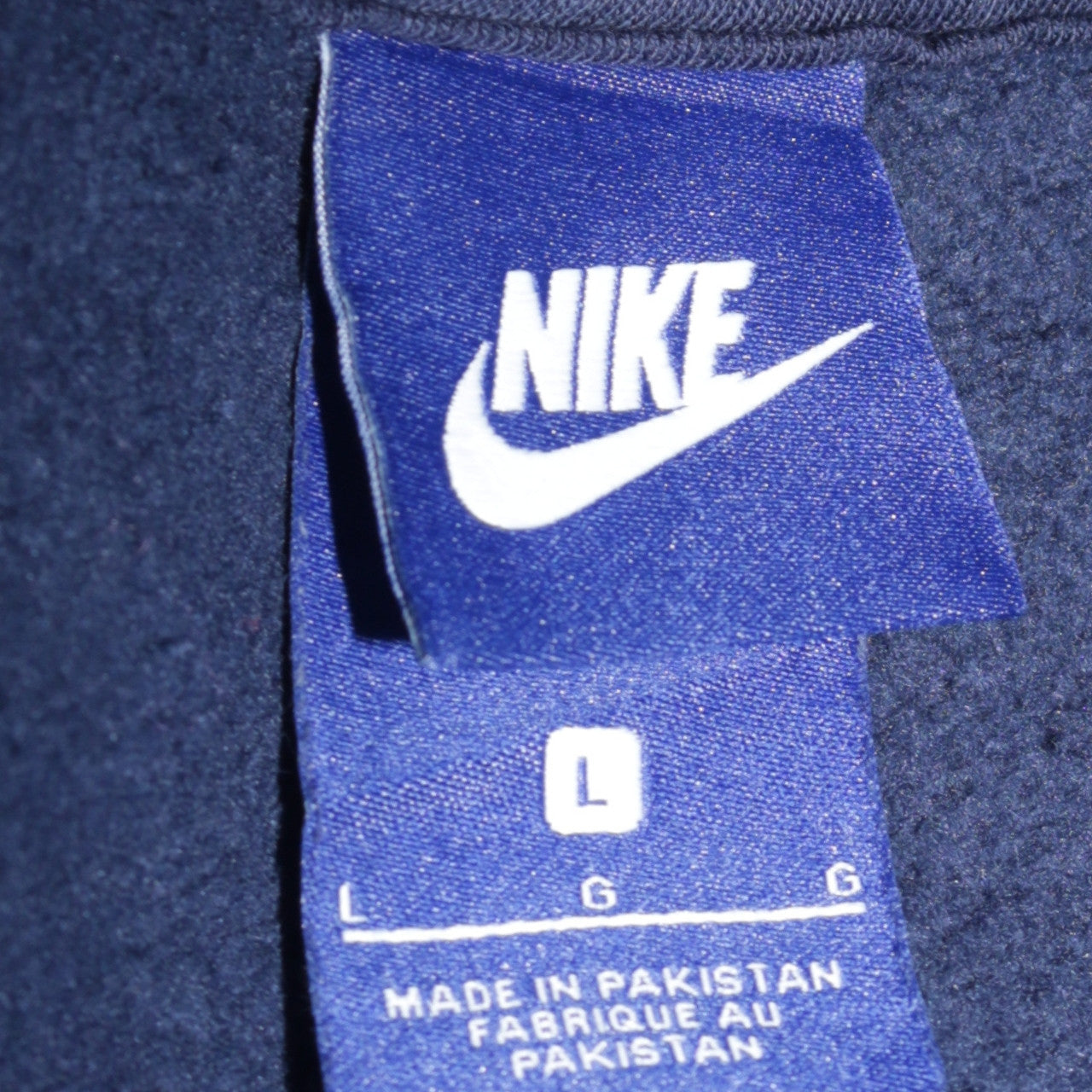 Nike Men's Blue Full Zip Hoodie L Cotton Blend Fleece