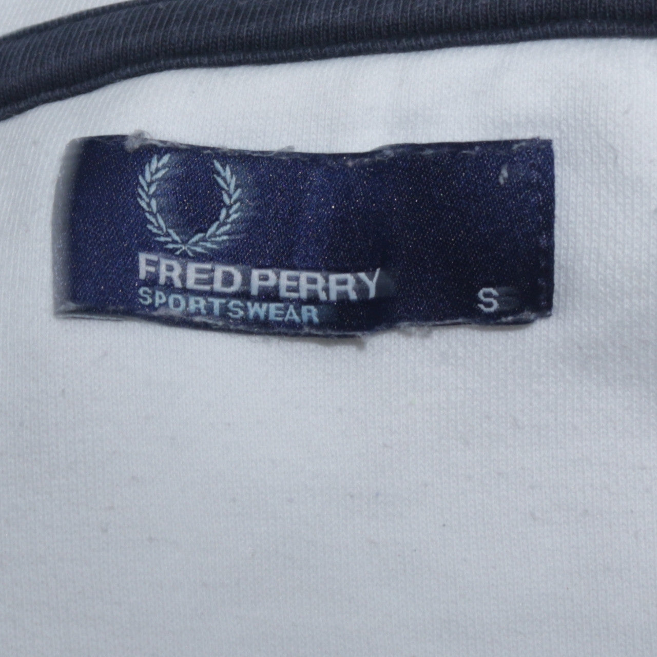 Fred Perry Men's White Full Zip Hoodie Size S Sportswear Fleece