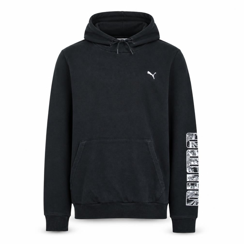Puma Boys Black Pullover Hoodie Large Cotton Blend Casual Sportswear