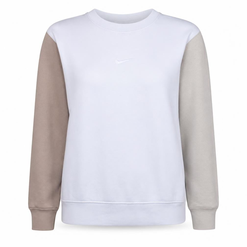 Nike Women’s Beige & White Colourblock Loose Fit Sweatshirt Size S