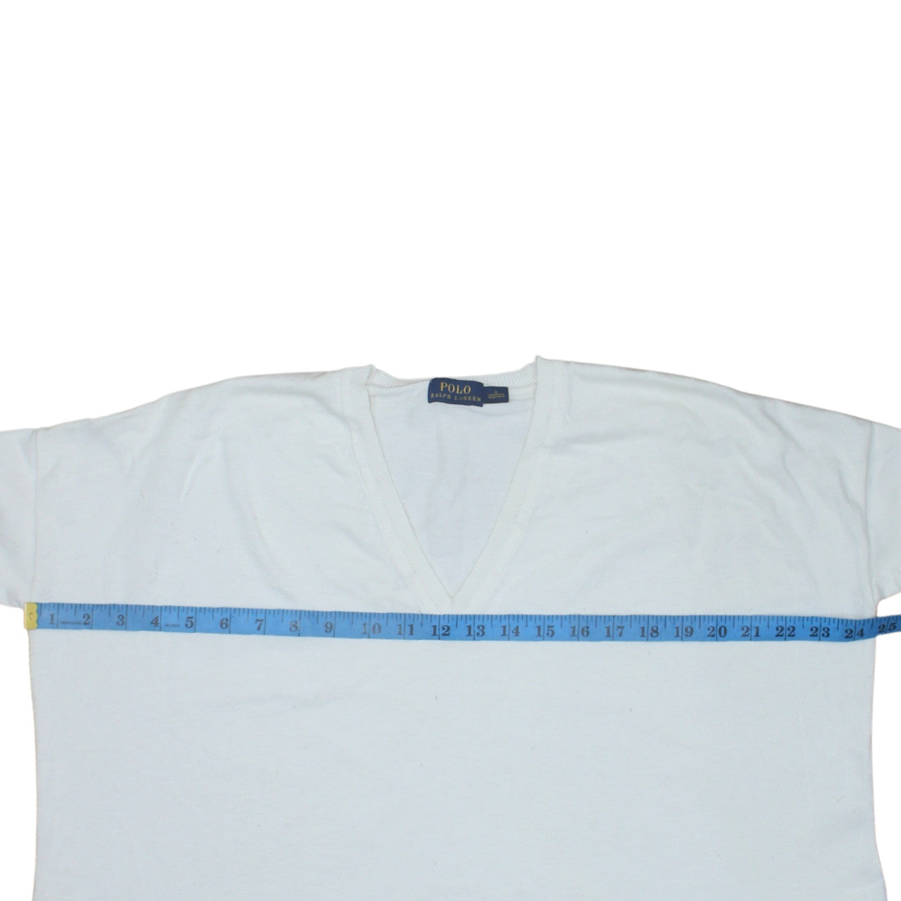 Polo Ralph Lauren Men's White Cotton V-Neck Jumper Size S