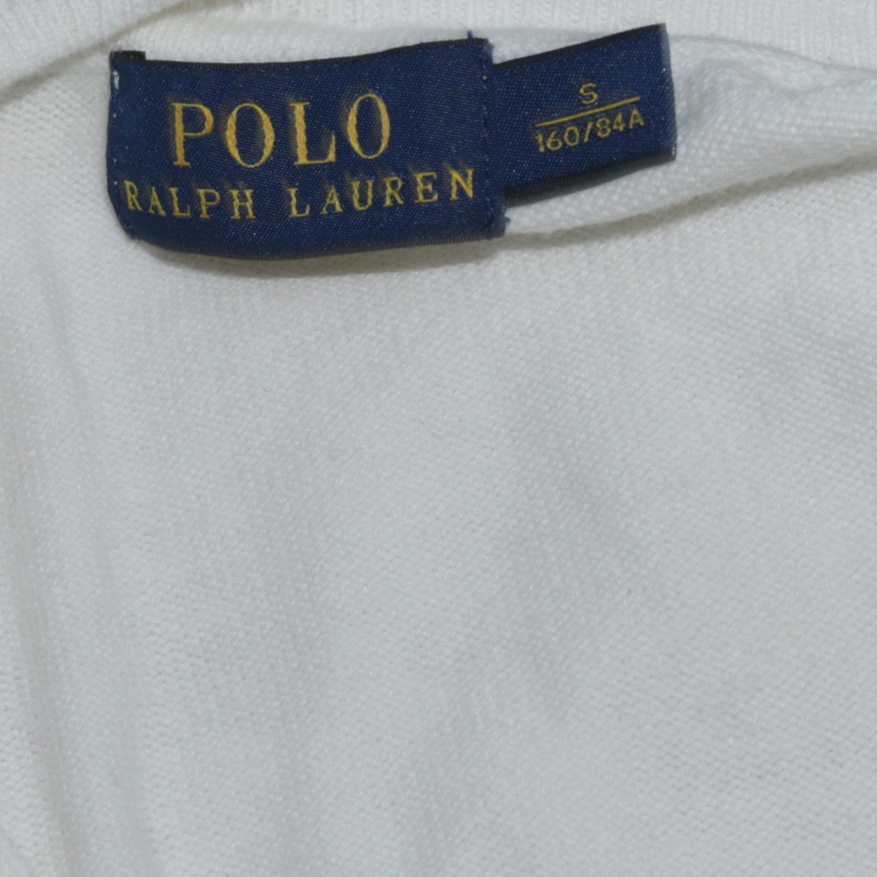 Polo Ralph Lauren Men's White Cotton V-Neck Jumper Size S
