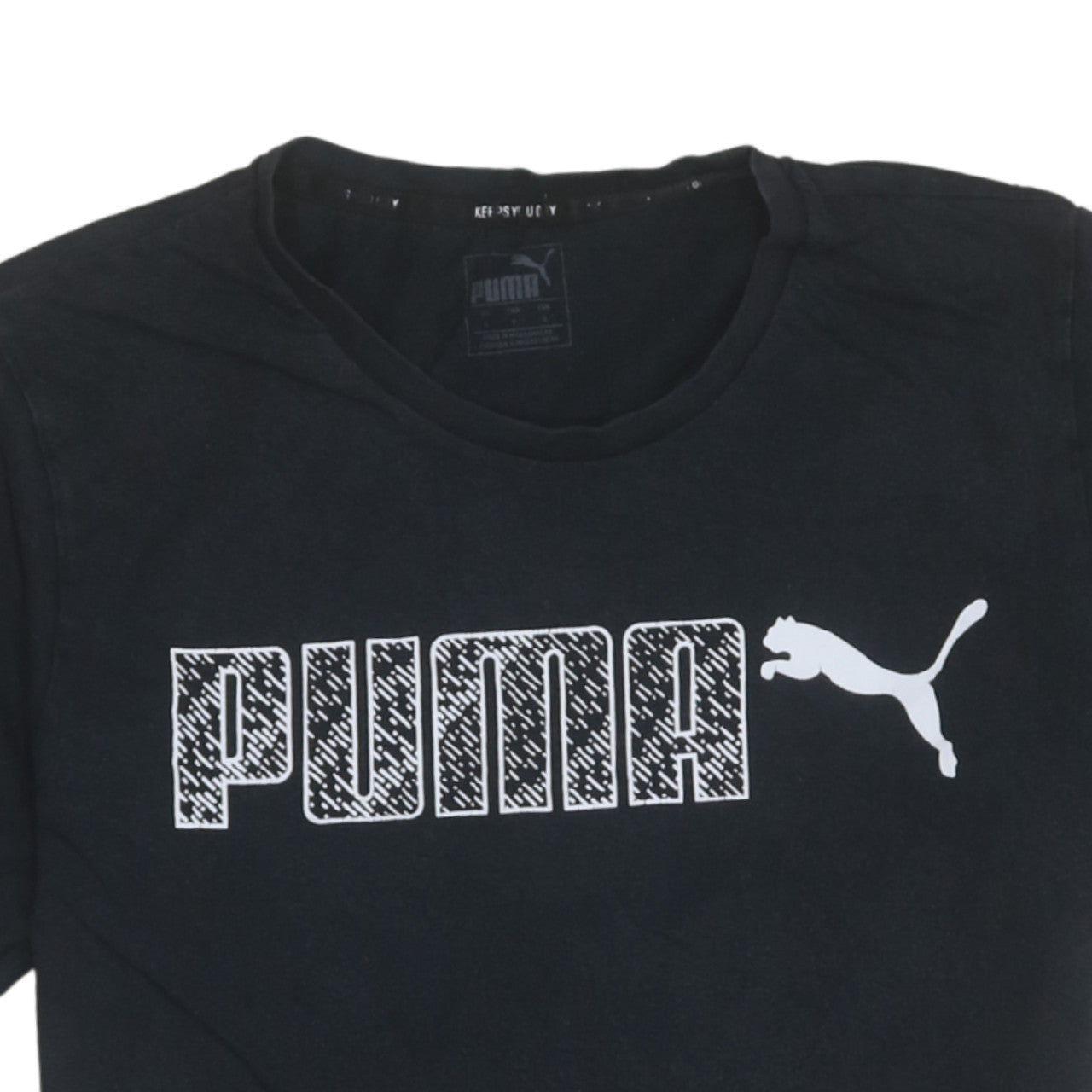Puma Men's Black Graphic Logo T-Shirt Size S
