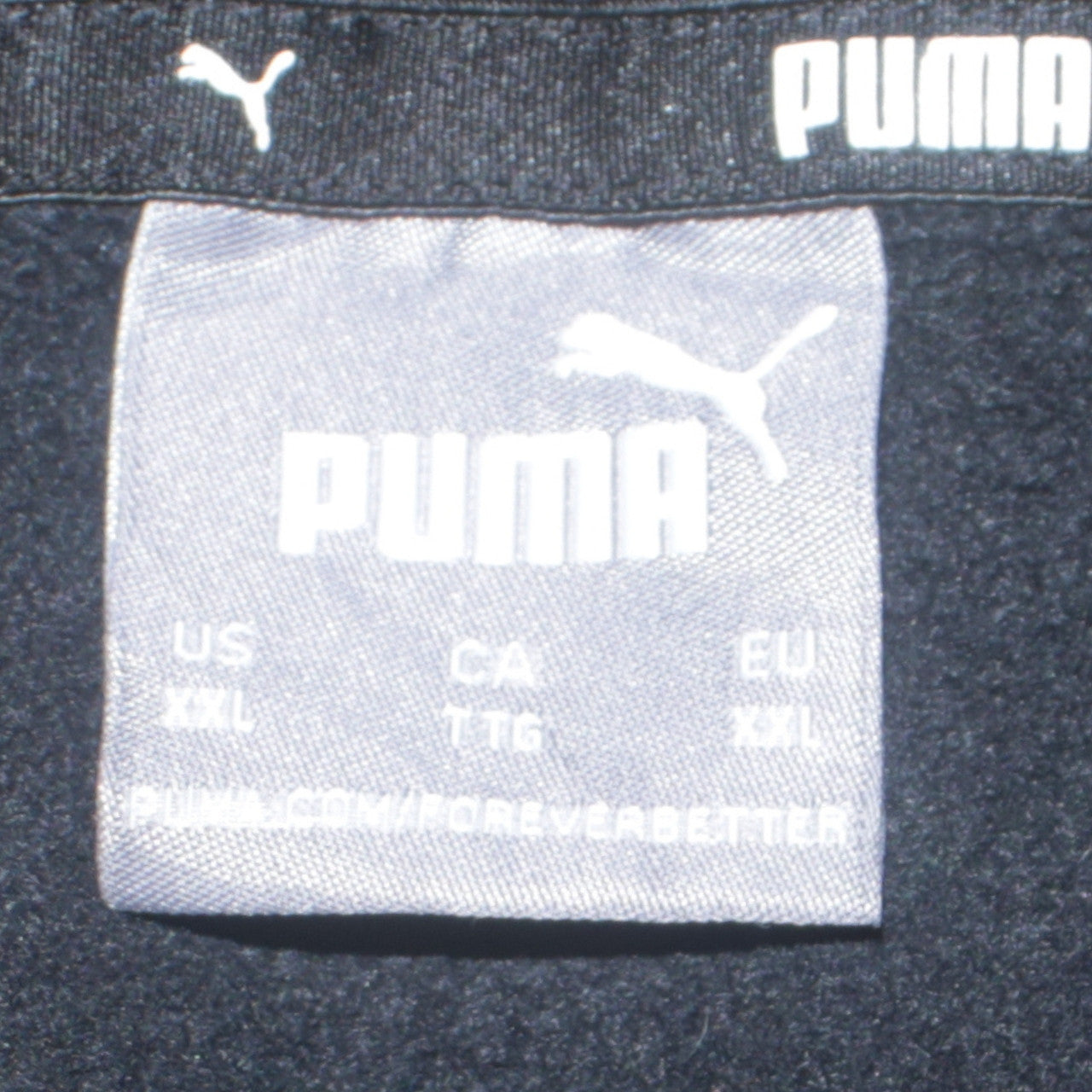 Puma Men's Black Pullover Hoodie 2XL Fleece Logo Sweatshirt