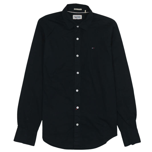 Tommy Hilfiger Men Black Long Sleeve Regular Fit Button-Up Shirt M