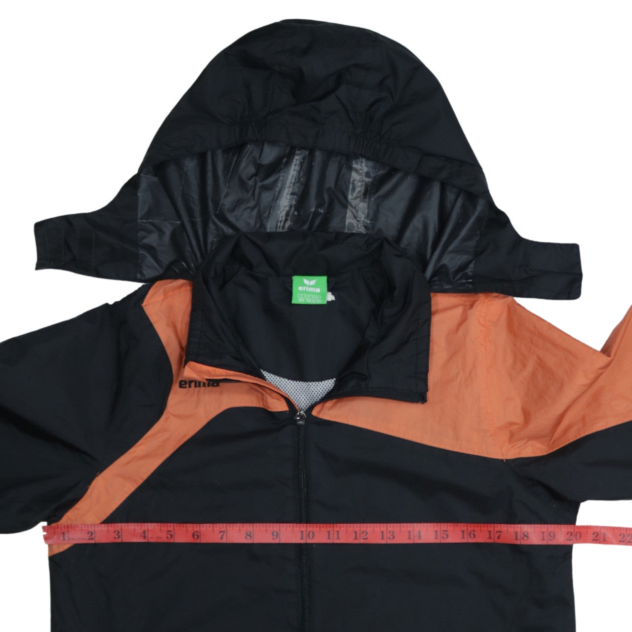 Erima Boys Black and Orange Hooded Windbreaker Jacket 13-14 Years