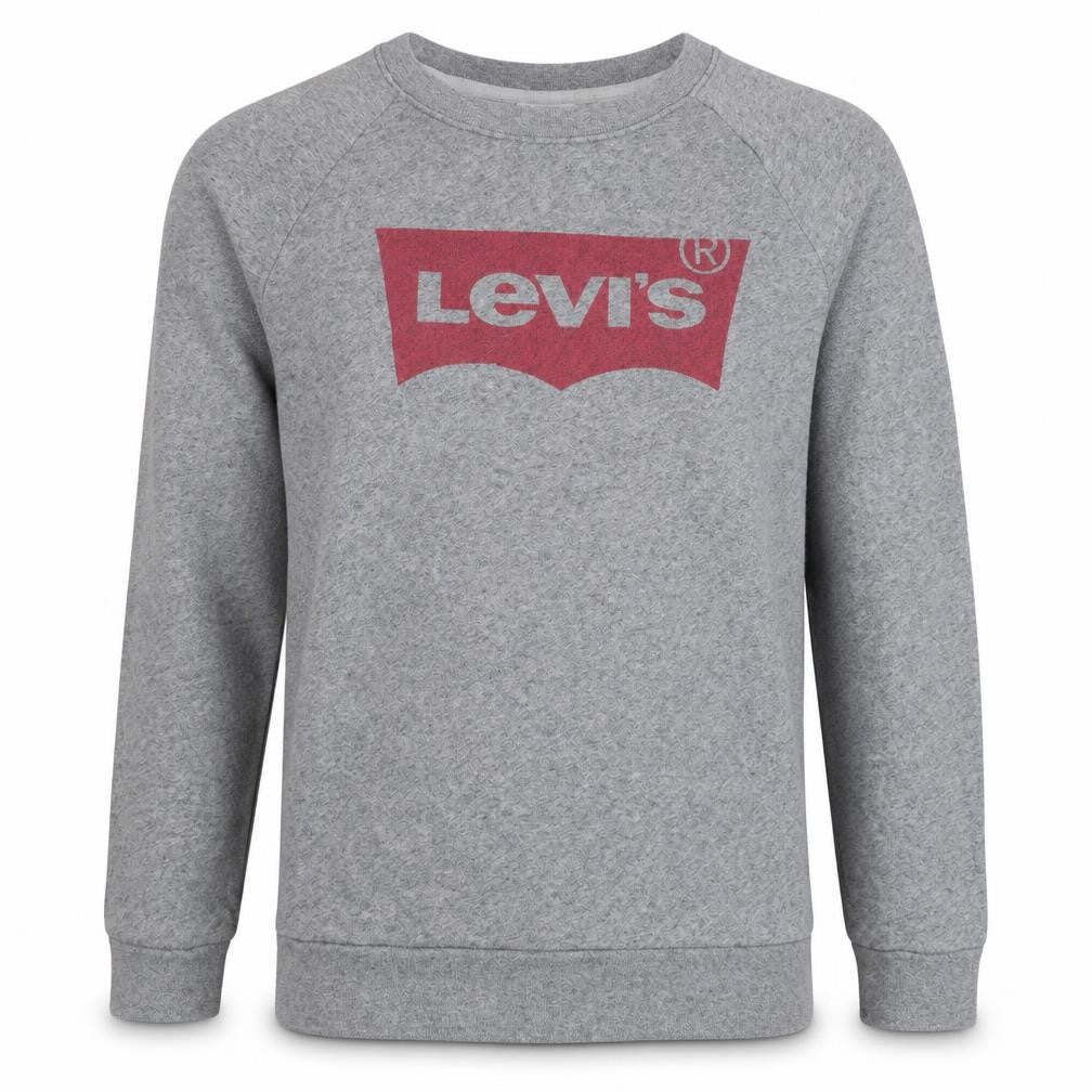 Levi's Men's Grey XS Crew Neck Logo Pullover Sweatshirt