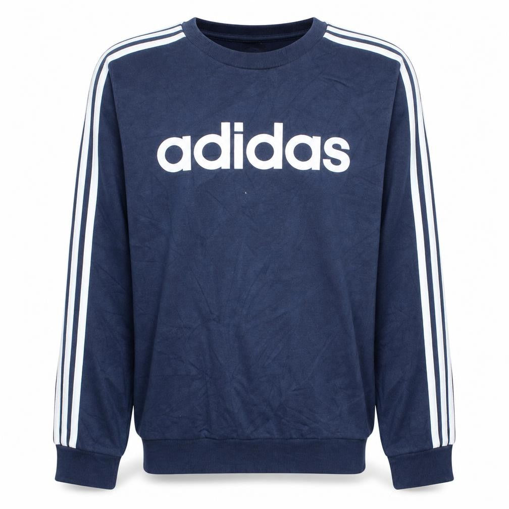 Adidas Men's Blue Logo Crew Neck Pullover Sweatshirt Size M