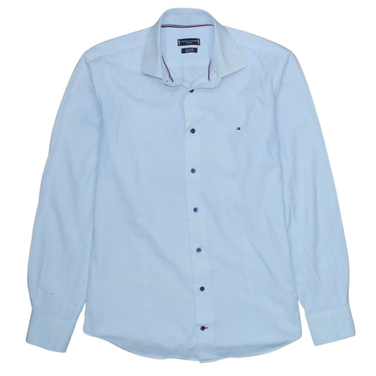 Tommy Hilfiger Men's Blue Regular Fit Long Sleeve Button-Up Shirt