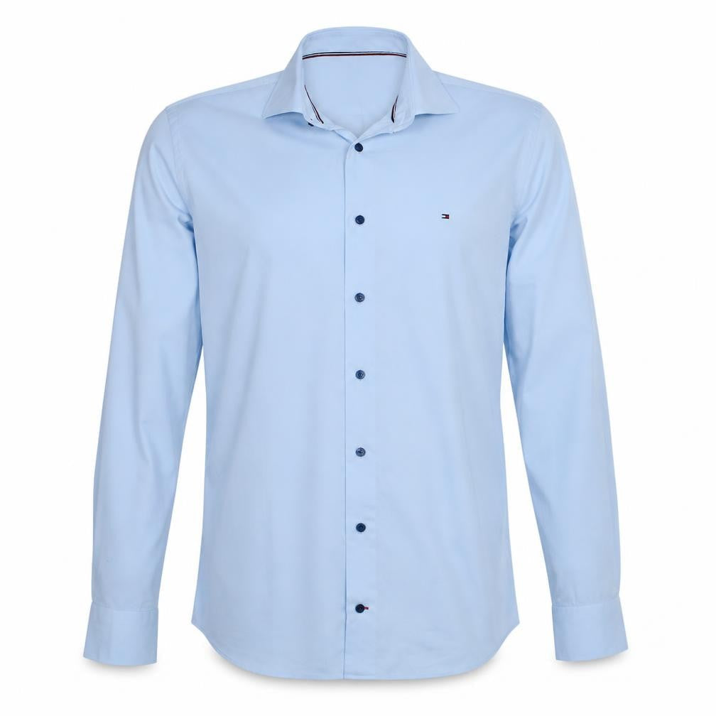 Tommy Hilfiger Men's Blue Regular Fit Long Sleeve Button-Up Shirt