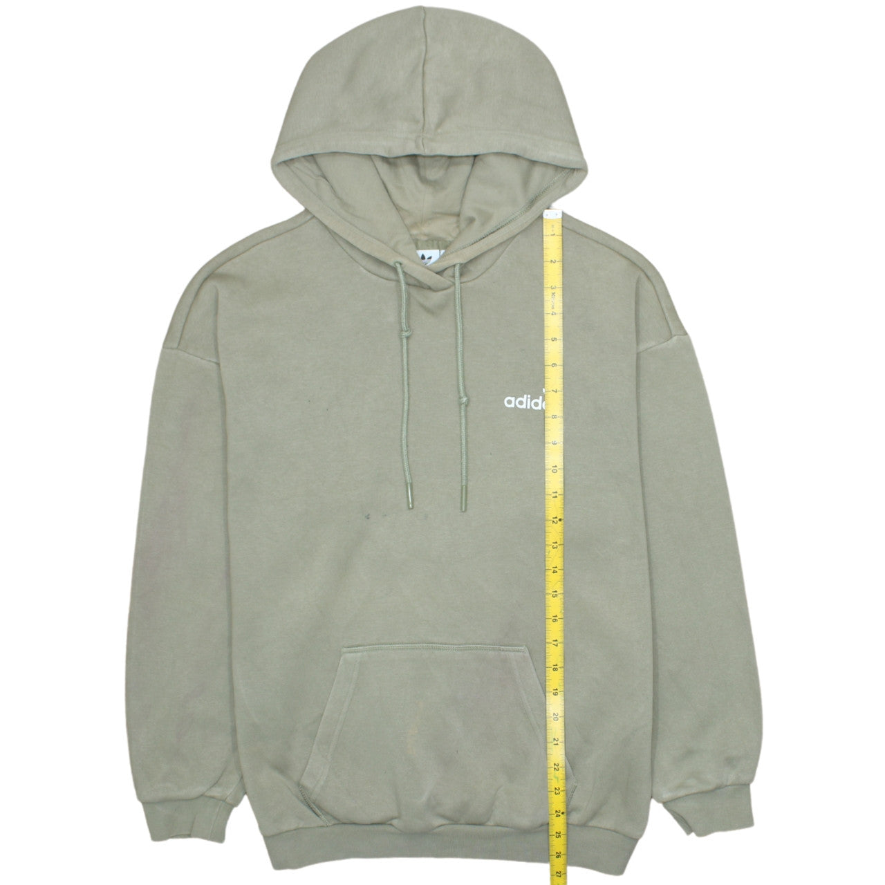 Adidas Men's Beige Pullover Hoodie S Logo Fleece Sweatshirt