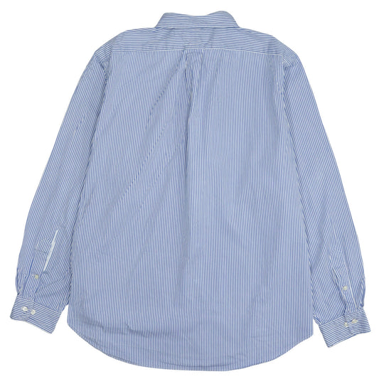 Ralph Lauren Men's Blue Striped Classic Fit Cotton Button-Up Shirt XL