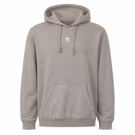 Adidas Men's Beige Pullover Hoodie M Fleece Logo Sweatshirt