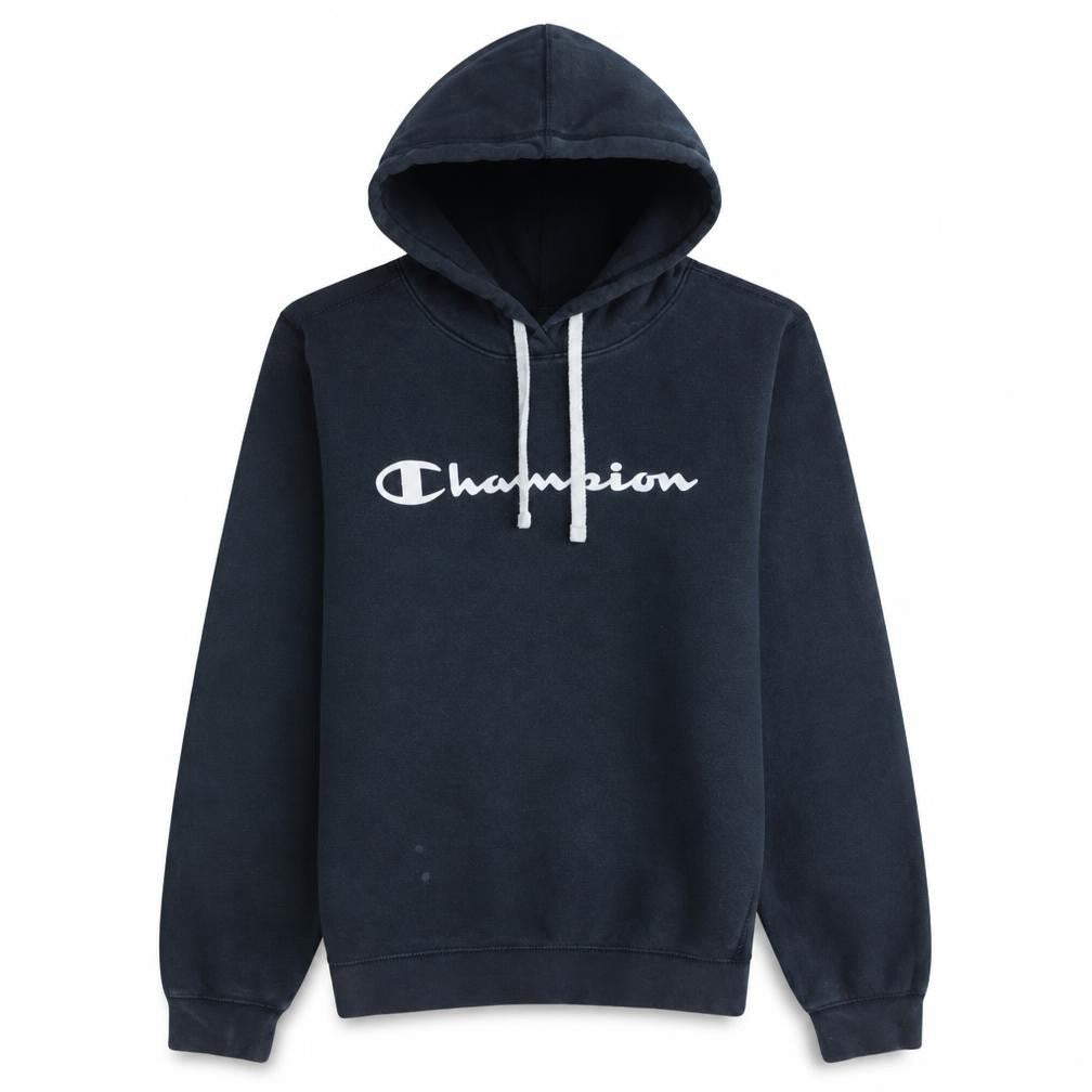 Champion Men's Blue Small Pullover Hoodie Logo Fleece Sweatshirt