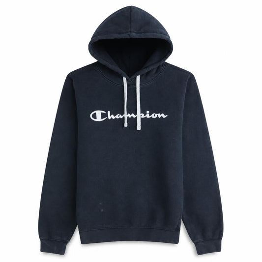 Champion Men's Blue Small Pullover Hoodie Logo Fleece Sweatshirt