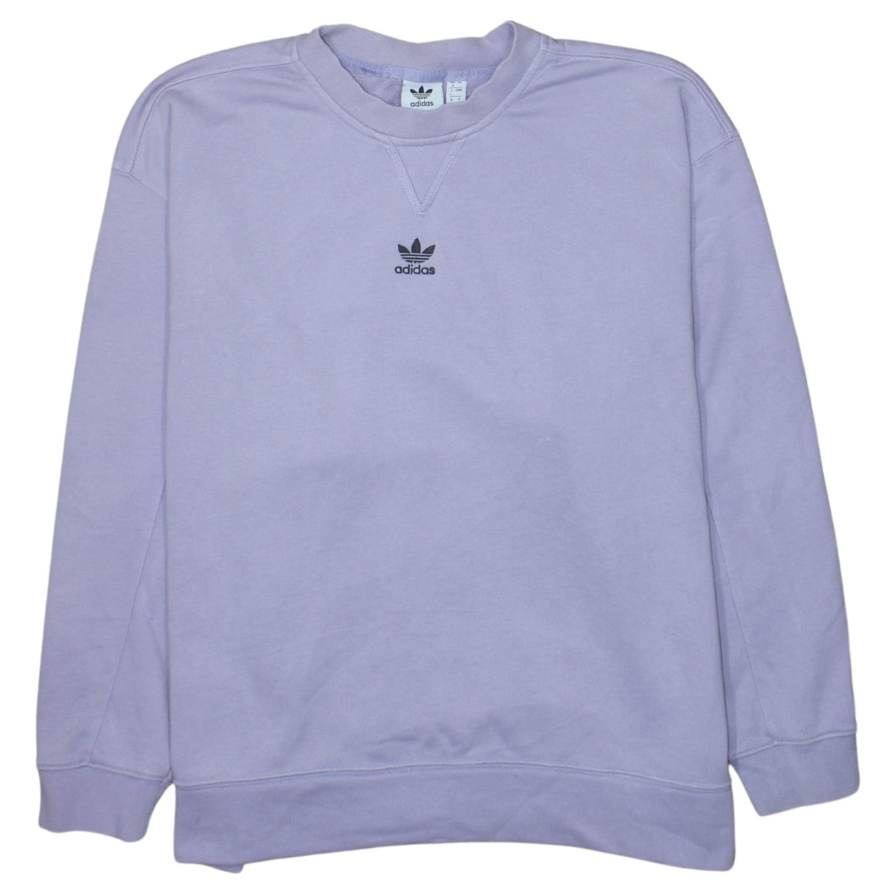 Adidas Women Lilac Crew Neck Pullover Sweatshirt Size 8 Cotton Blend