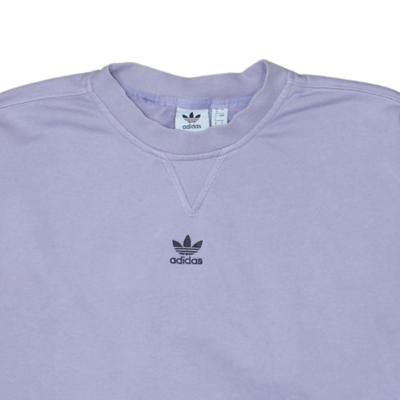 Adidas Women Lilac Crew Neck Pullover Sweatshirt Size 8 Cotton Blend