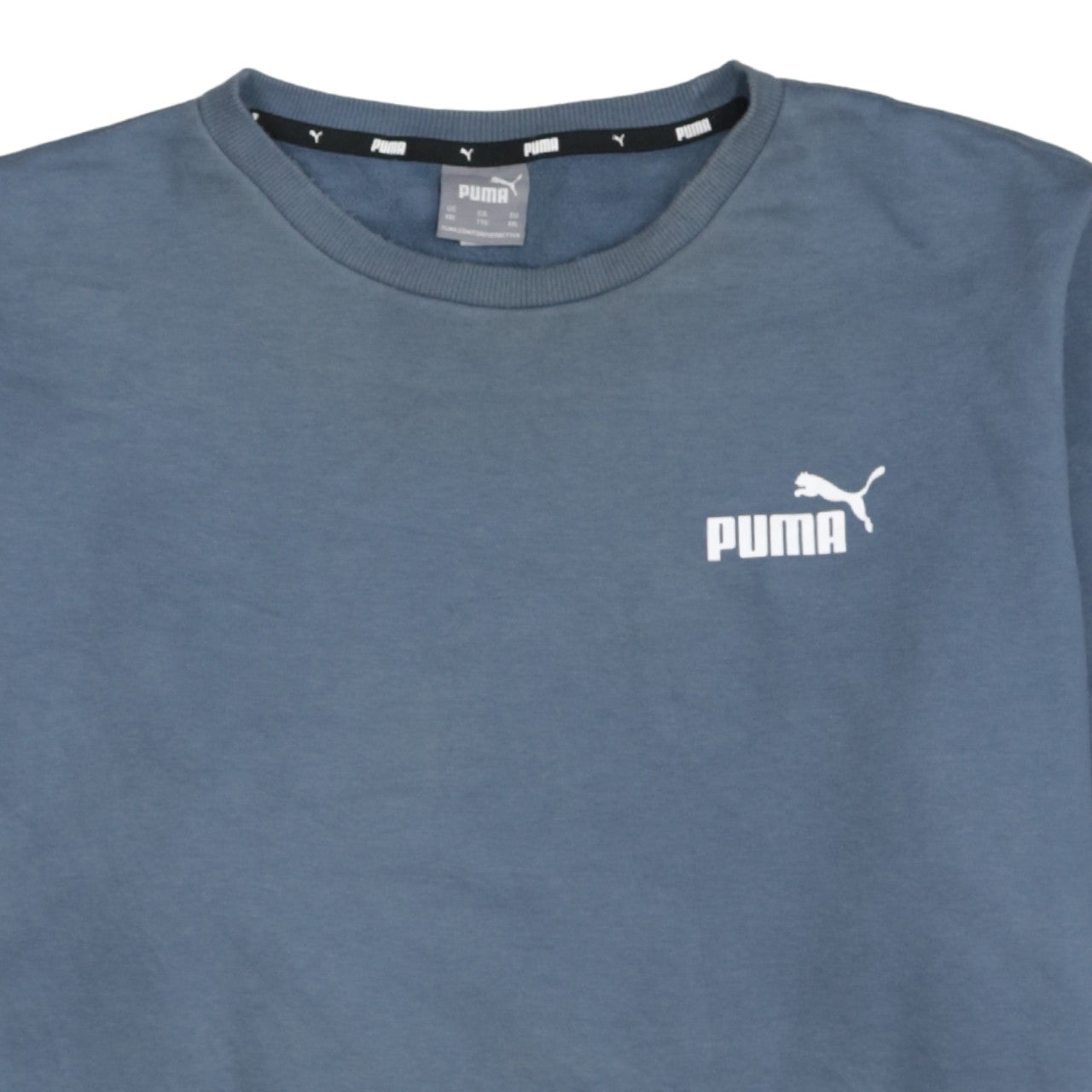 Puma Mens Blue Crew Neck Logo Sweatshirt XXL Regular Fit