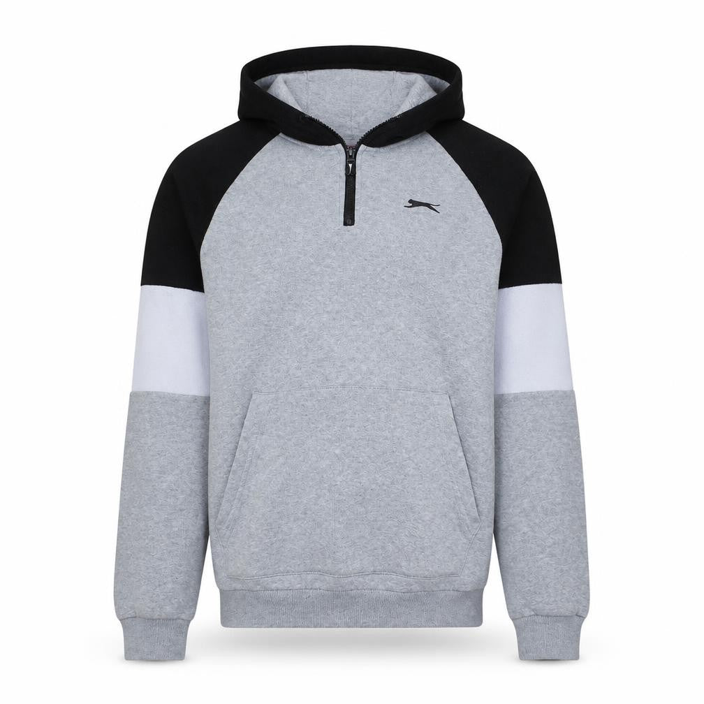 Slazenger Men's Grey 1/2 Zip Hoodie M Regular Fit Sportswear