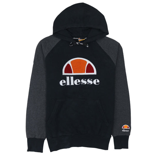 Ellesse Mens Black Pullover Hoodie M Retro Sports Logo Sweatshirt