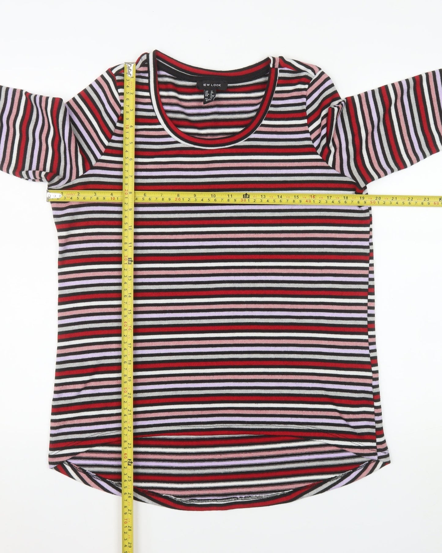 New Look Women’s Multicoloured Striped Pullover Jumper UK 12