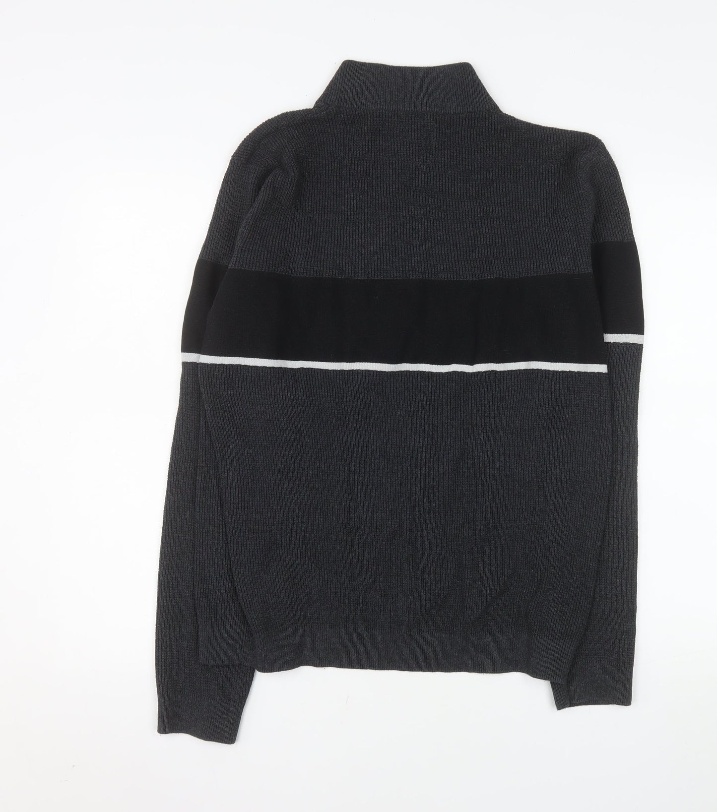 Dissident Men's Grey Half Zip Knit Sweater Size L Regular Fit