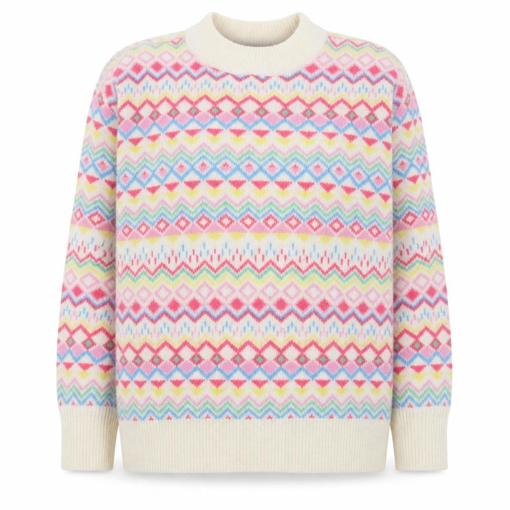 M&Co Women's Multicoloured Fair Isle Knit Jumper Size 12