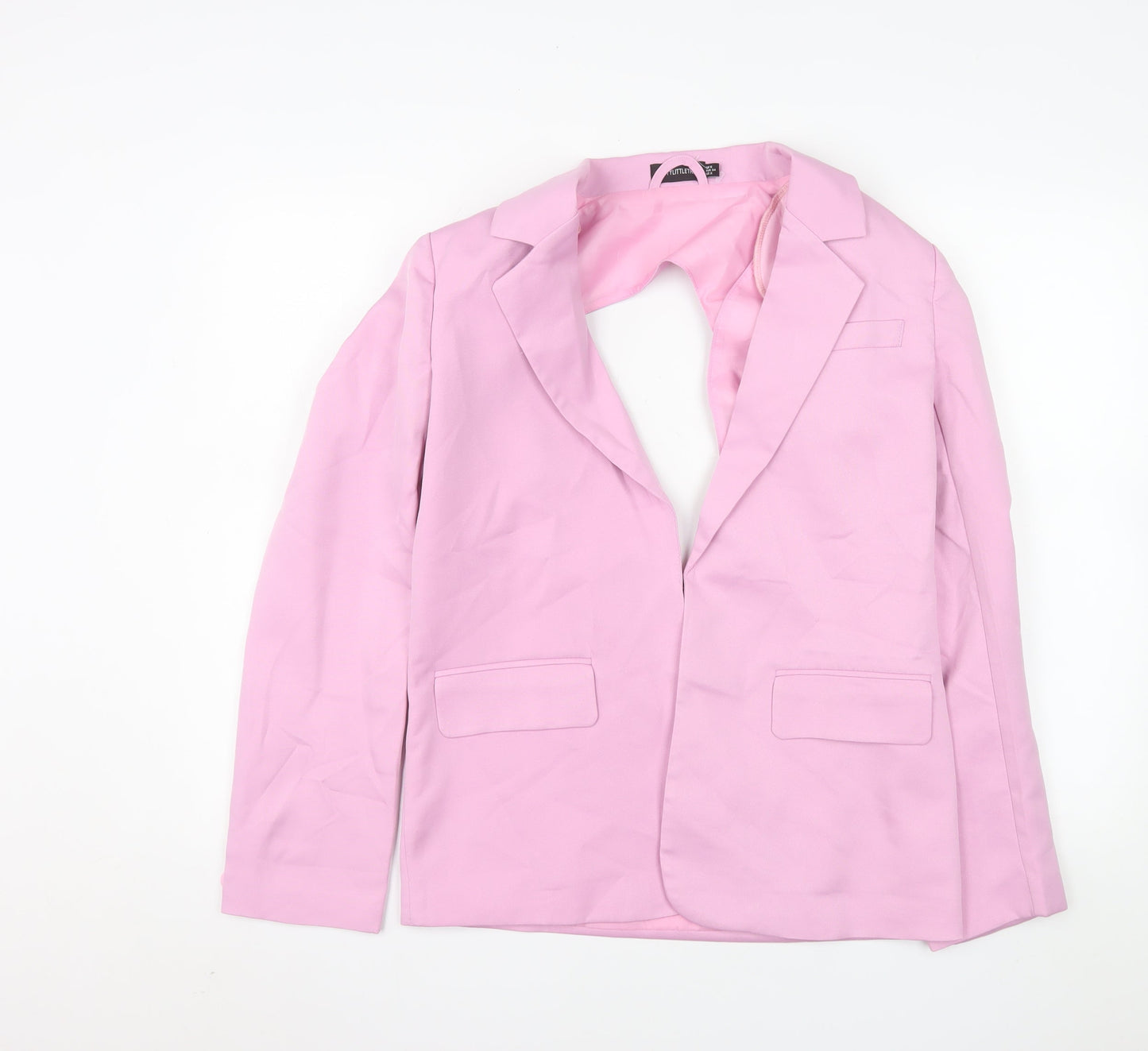 PrettyLittleThing Women Pink Blazer Jacket UK 6 Slim Fit Lined Polyester