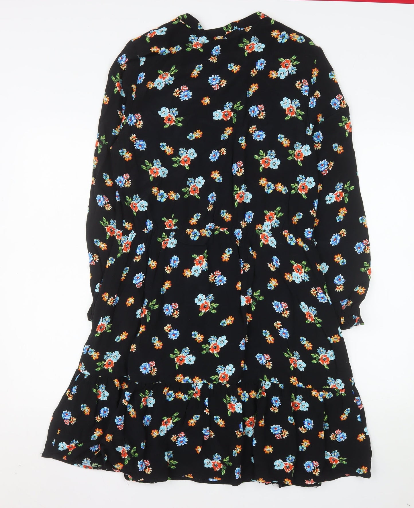 Dunnes Stores Women’s Black Floral A-Line Knee Length Dress Size 12