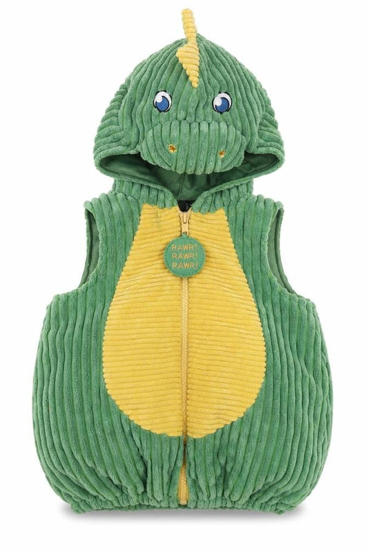 Going Wild Unisex Baby Green Dinosaur Hooded Waistcoat 9-12 Months Polyester Lined