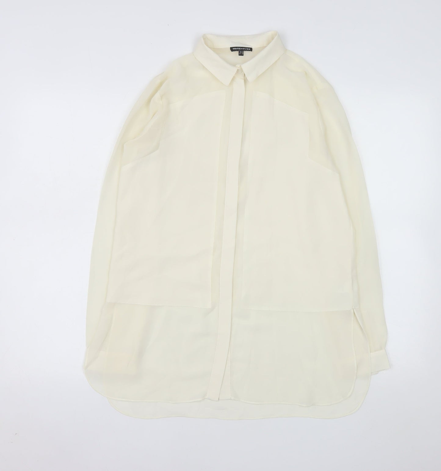 Warehouse Women’s Ivory Long Sleeve Tunic Blouse Size 10