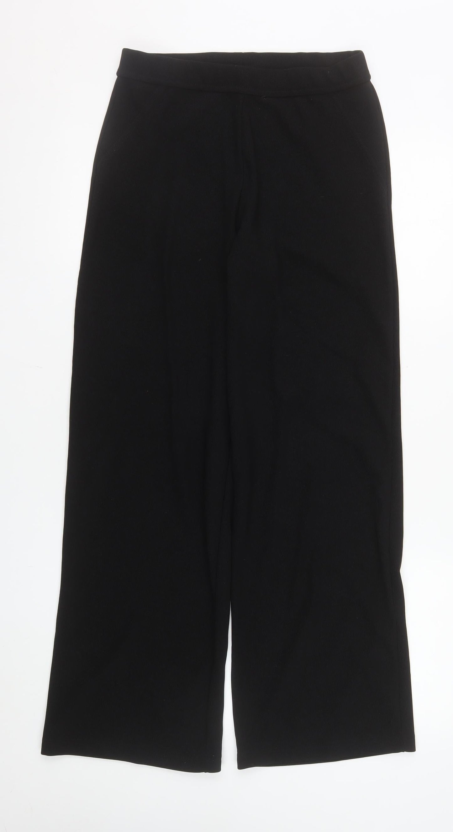 Dunnes Stores Women's Black Wide-Leg Stretch Trousers Size 10-12