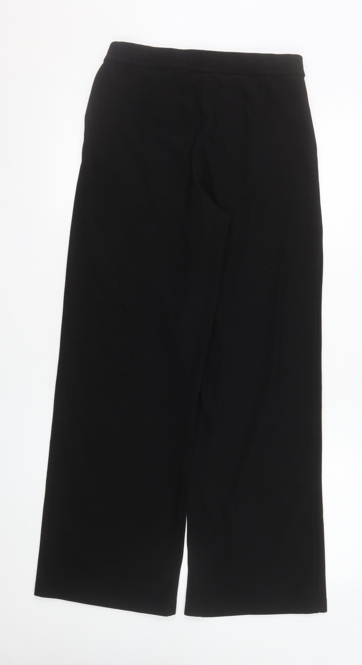 Dunnes Stores Women's Black Wide-Leg Stretch Trousers Size 10-12