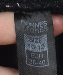 Dunnes Stores Women's Black Wide-Leg Stretch Trousers Size 10-12