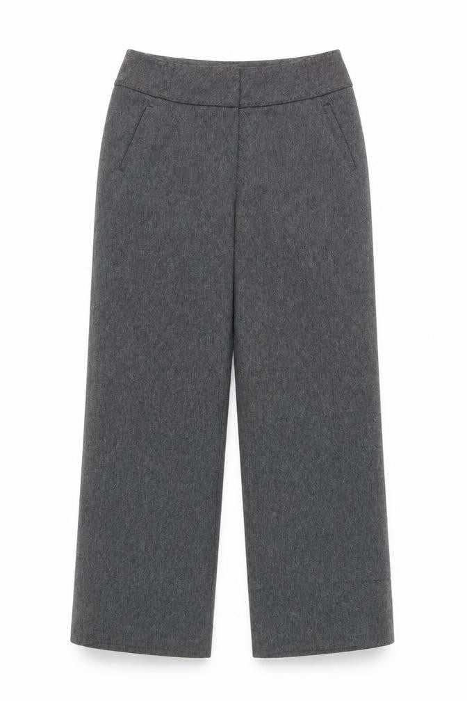 Dunnes Women's Grey Herringbone Straight Leg Dress Pants Size 12
