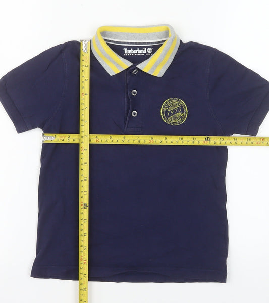 Timberland Boys Navy Polo Shirt 8 Years Cotton Short Sleeve Classic