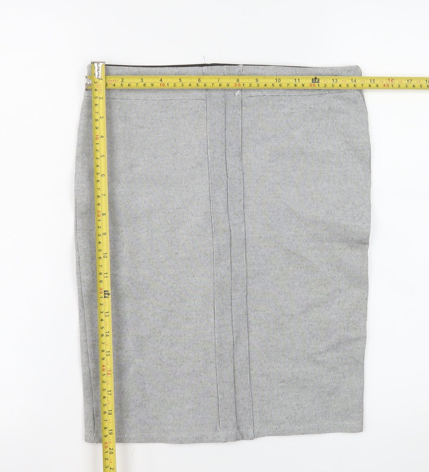 Stradivarius Women’s Grey Pencil Skirt Size M Jersey Stretch Workwear