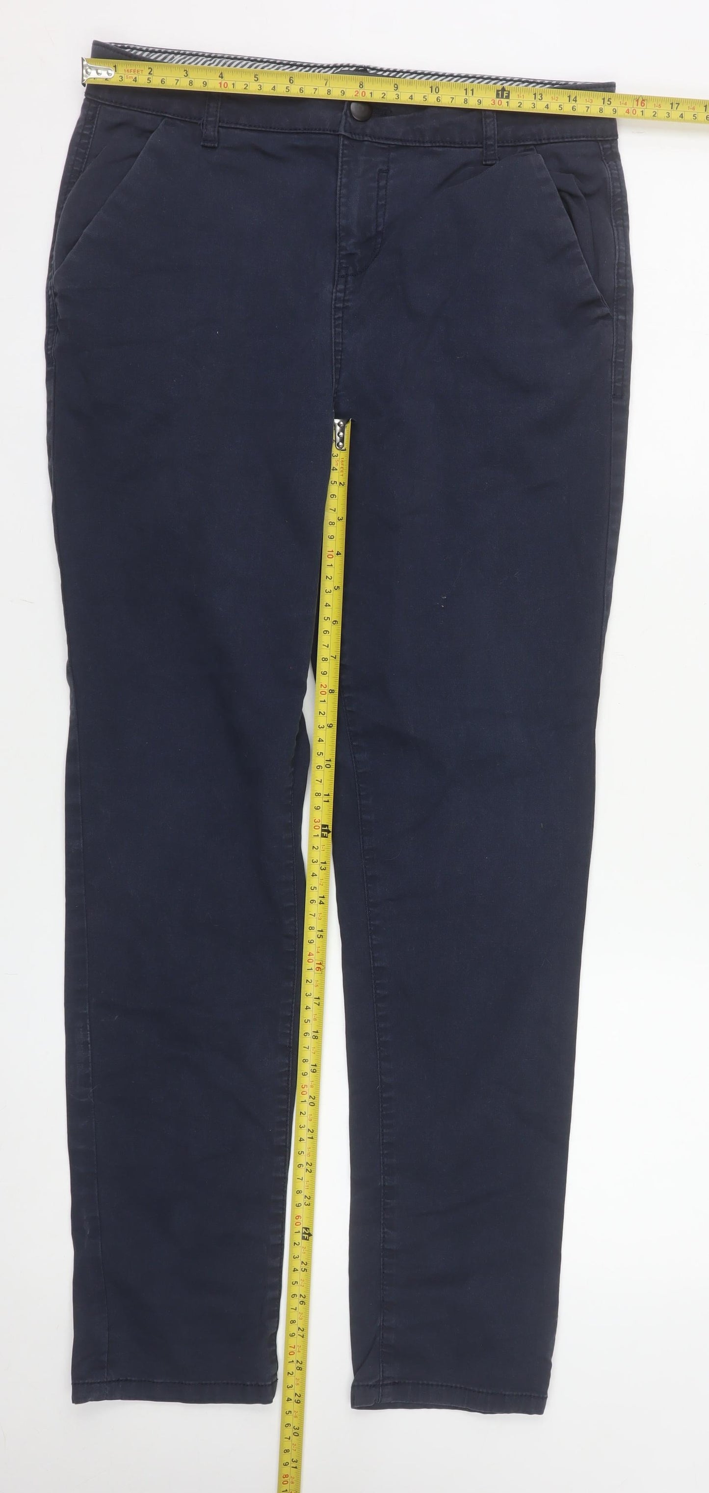 Denim Co Boys Navy Blue Slim Fit Chino Trousers 13-14 Years
