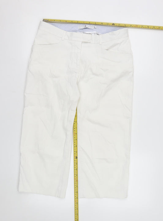 Tommy Hilfiger Women’s White Cropped Trousers M Cotton Blend