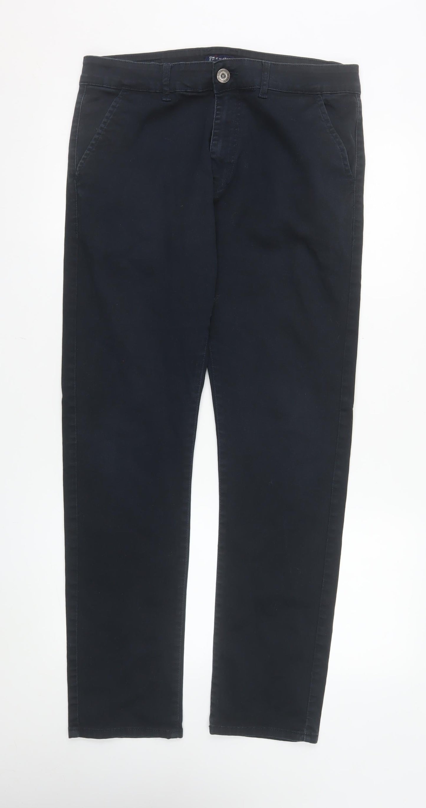 Enzo Jeans Men's Blue Slim Chino Trousers 34R Cotton Blend