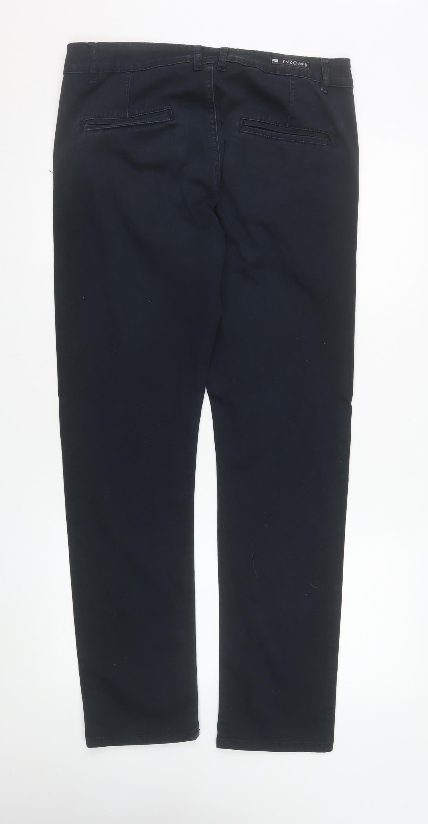 Enzo Jeans Men's Blue Slim Chino Trousers 34R Cotton Blend