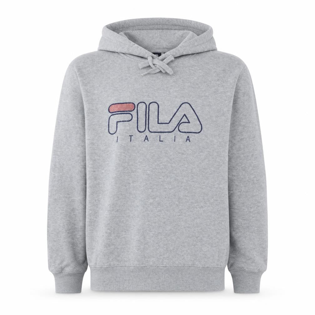 Fila Men’s Grey Pullover Hoodie Small Logo Sportswear