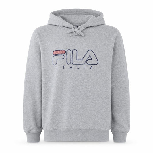 Fila Men’s Grey Pullover Hoodie Small Logo Sportswear