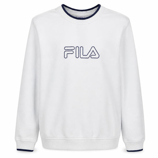FILA Boys White Logo Pullover Sweatshirt Age 12 Regular Fit Crew Neck