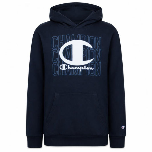 Champion Boys Black Pullover Hoodie 13-14 Years Logo Graphic Sweatshirt