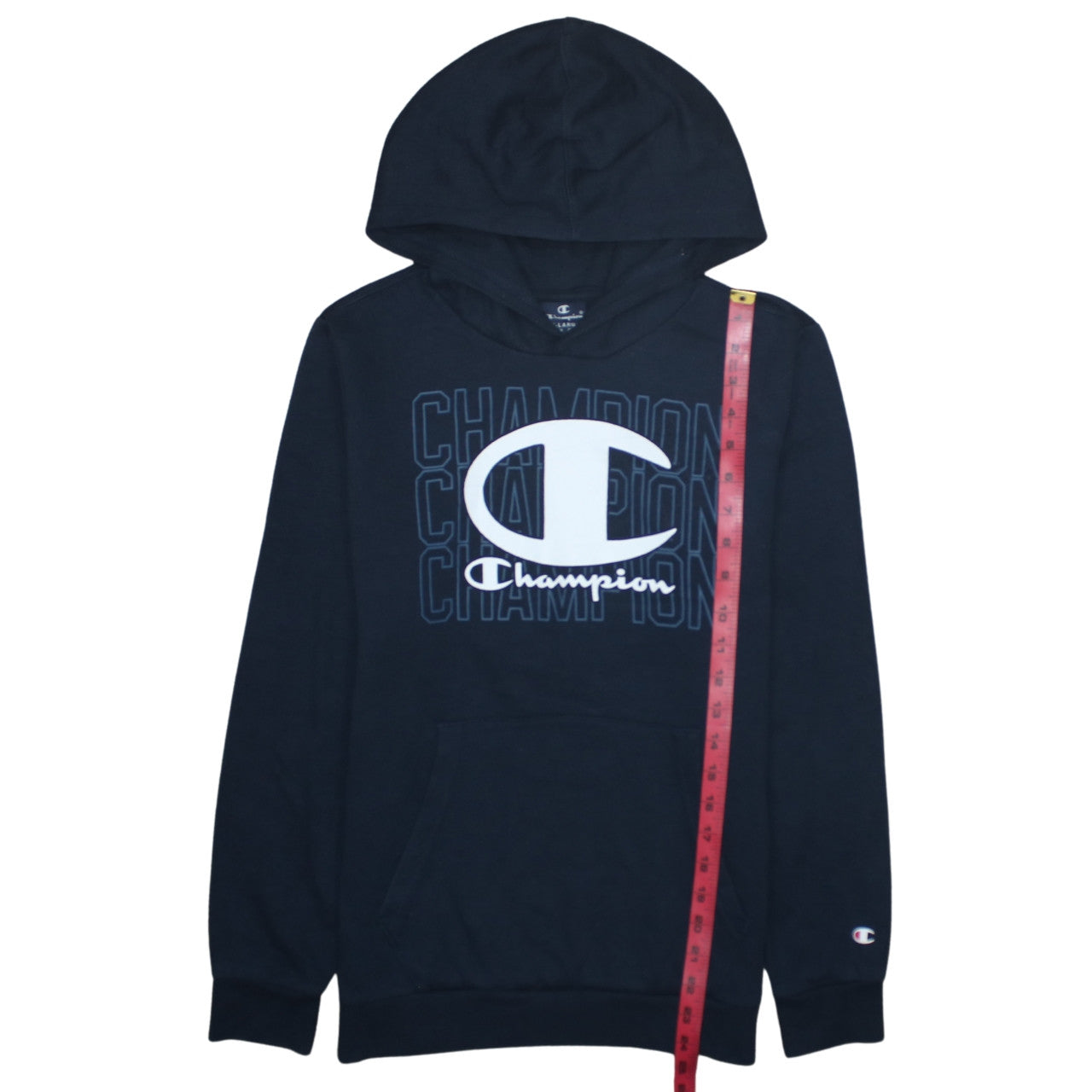 Champion Boys Black Pullover Hoodie 13-14 Years Logo Graphic Sweatshirt
