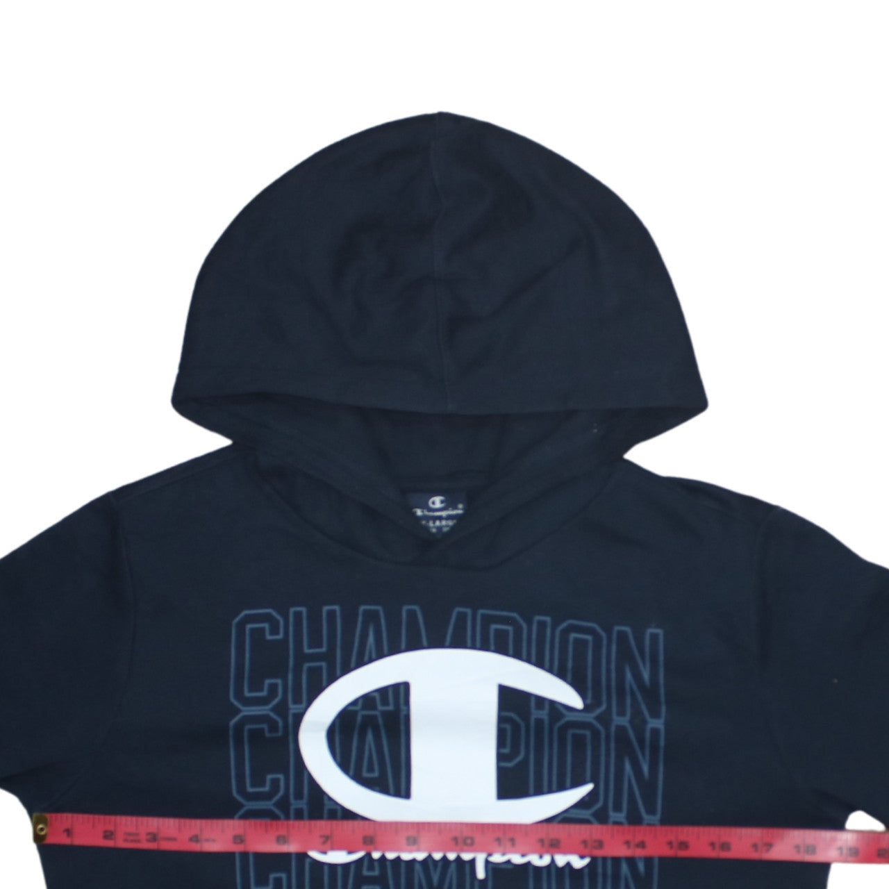 Champion Boys Black Pullover Hoodie 13-14 Years Logo Graphic Sweatshirt
