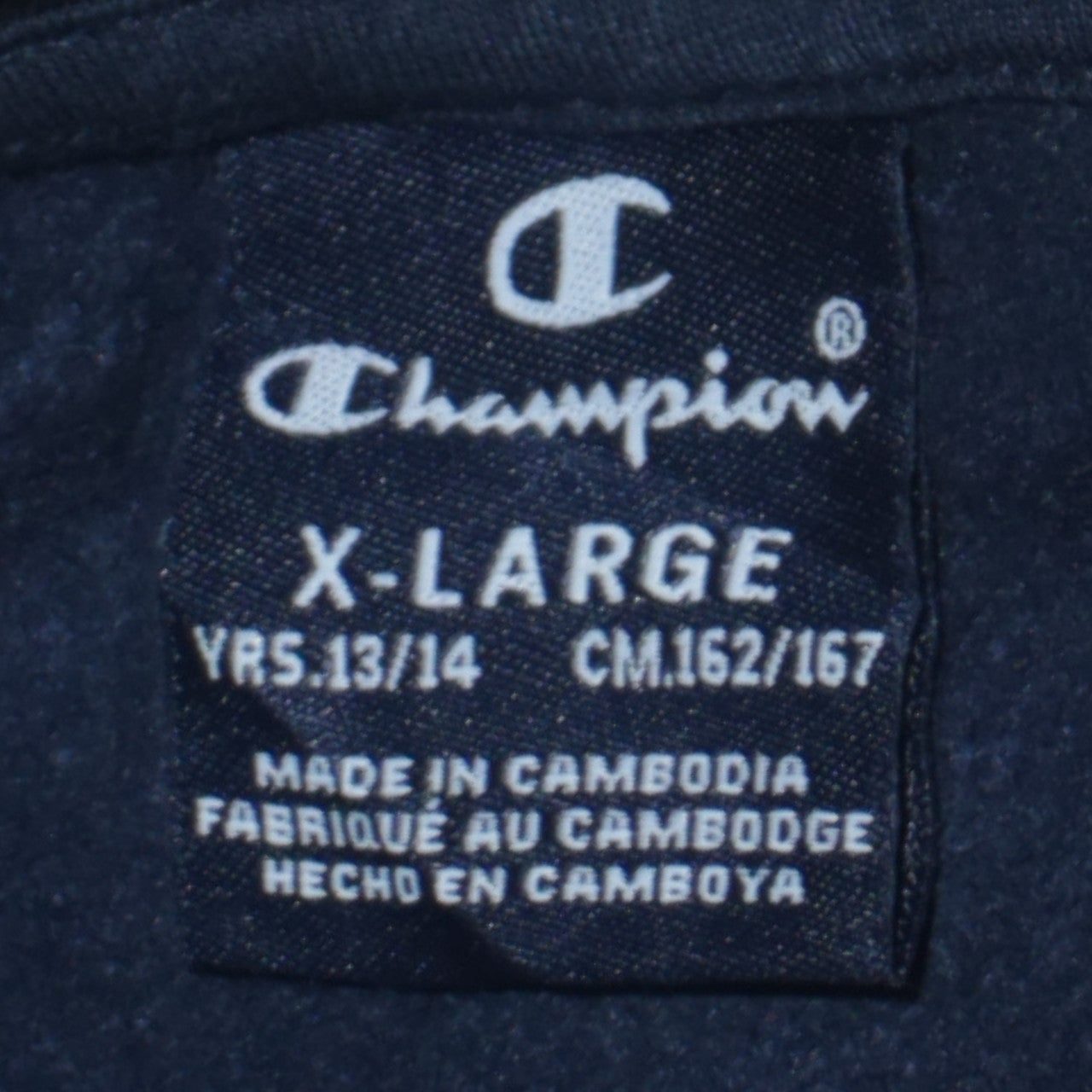 Champion Boys Black Pullover Hoodie 13-14 Years Logo Graphic Sweatshirt