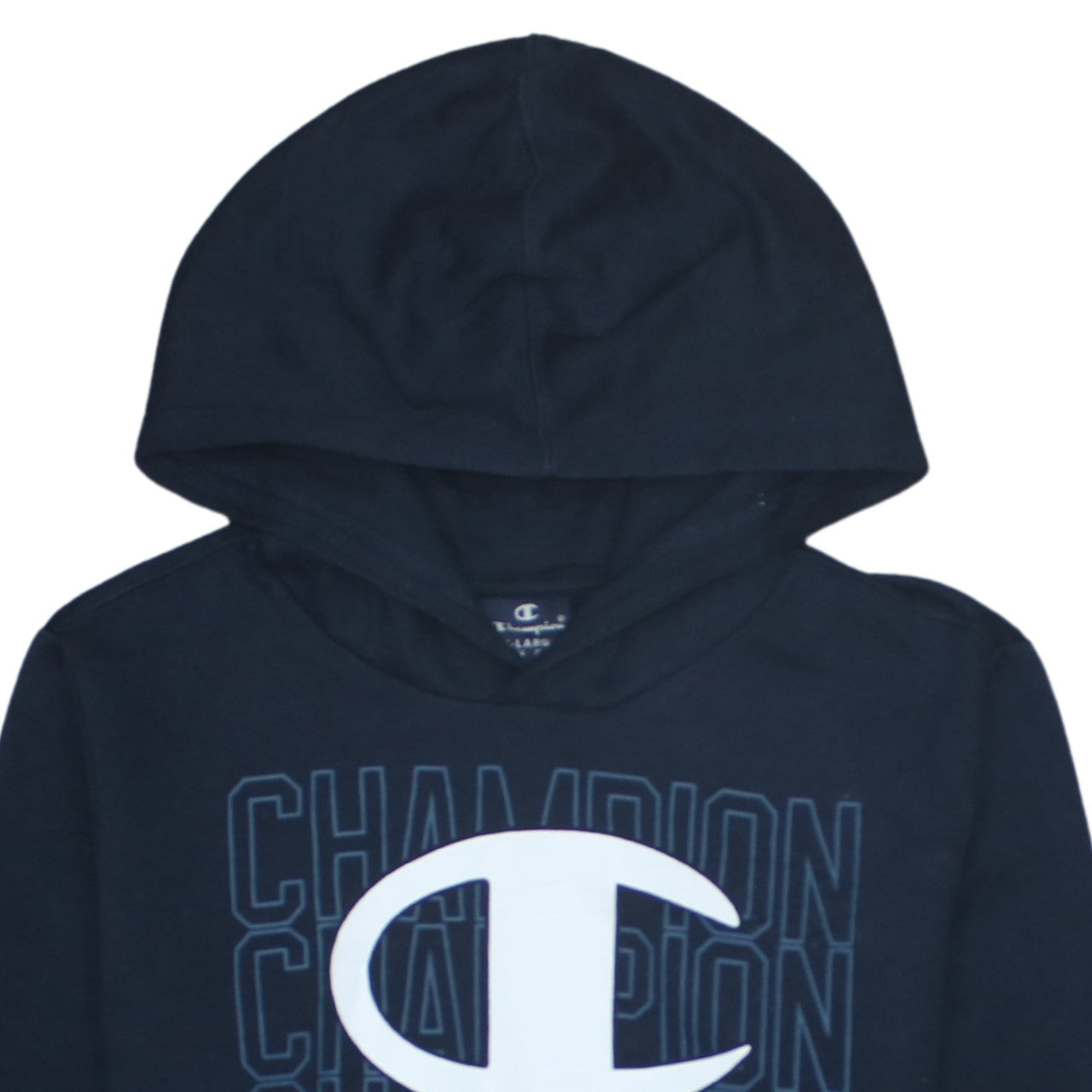 Champion Boys Black Pullover Hoodie 13-14 Years Logo Graphic Sweatshirt